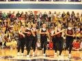 Dance It Up. The Manhattan High School dance team performs their up beat routine during Wednesday September 26. The crowd got riled up and was excited for the next event after the dance team.