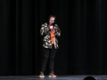 Joseph Myers, an IPS student, practices his rap, which is featured in the first act of the show.