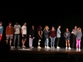 (right to left) Aubrie Achilles, Emmerson Murrell, Denae Stokes, Elizabeth Chapman, Macy Hendricks, Jayna Schwartz, Lakesha Randolph, name unknown, Tyler Higgins, Antonio Barron, Michael Doiel and Peyton Weixelman prepare to practice their act titled "Ballet TikTok" which features a dance transitioning between ballet and famous dances on the media platform TikTok.