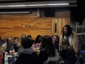 Members of many different clubs joke and laugh together as they enjoy their food at the StuCo club feast. 
Photo by Kyla Barnett