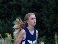 TERRIFIC TURNER Freshman Crinnia Turner sprints toward the finish line, leading as Manhattan's eighth runner. Turner finished with a time of 19:46.5, having ran a 4K at the Warner Park meet on September 7. Photo by Julianna Poe