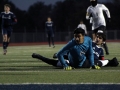 FIRST GOAL Senior Carter Wiens and Wichita Haysville's goalie watch as the ball rolls in, putting the first score of the night -- assited by Wiens, made by senior Hunter French -- on the scoreboard. The first regionals game went 2-1 in favor of Manhattan on Oct. 29. Photo by Julianna Poe