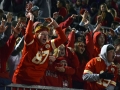 Senior Mitch Munsen cheers and hollers in the MHS student section at Bishop Stadium during the highly anticipated football game against their school rival Junction City. The Friday night game brought out a large crowd of MHS students and staff to cheer on the MHS Indians as they competed for the silver trophy. MHS won the game 31-28 taking back the silver trophy to the halls of MHS. Photo by Hailey Eilert