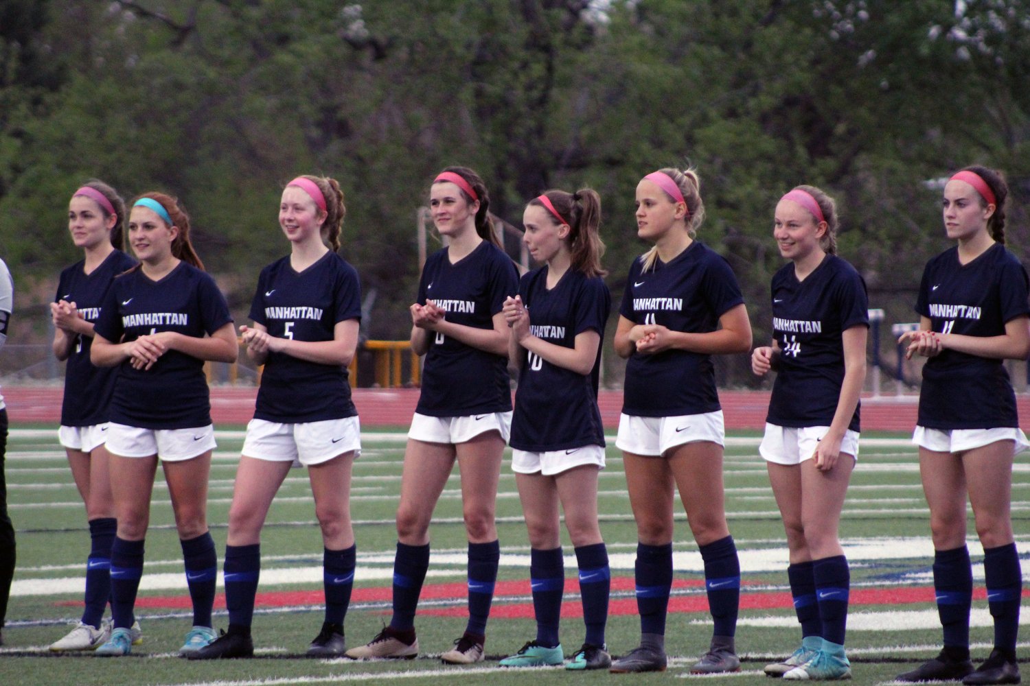 The girls soccer team gets announced before their game on Tuesday evening, April 23rd.