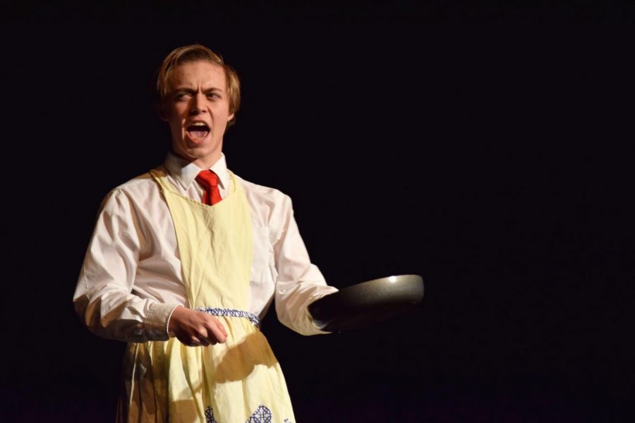 Senior Sam Clark, performes an iconic scene from the movie "The Incredibles" Clark performed three different scenes for his talent portion for the 33rd annual Mr. MHS competition. Clark wowed the judges and won the congeniality award.