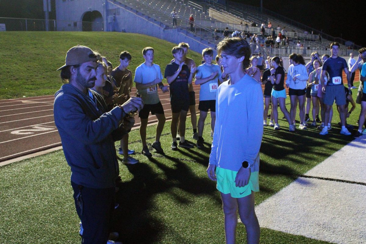 Congratulations! Senior Will Richards ran the fastest mile and won first place during the moonlight mile.