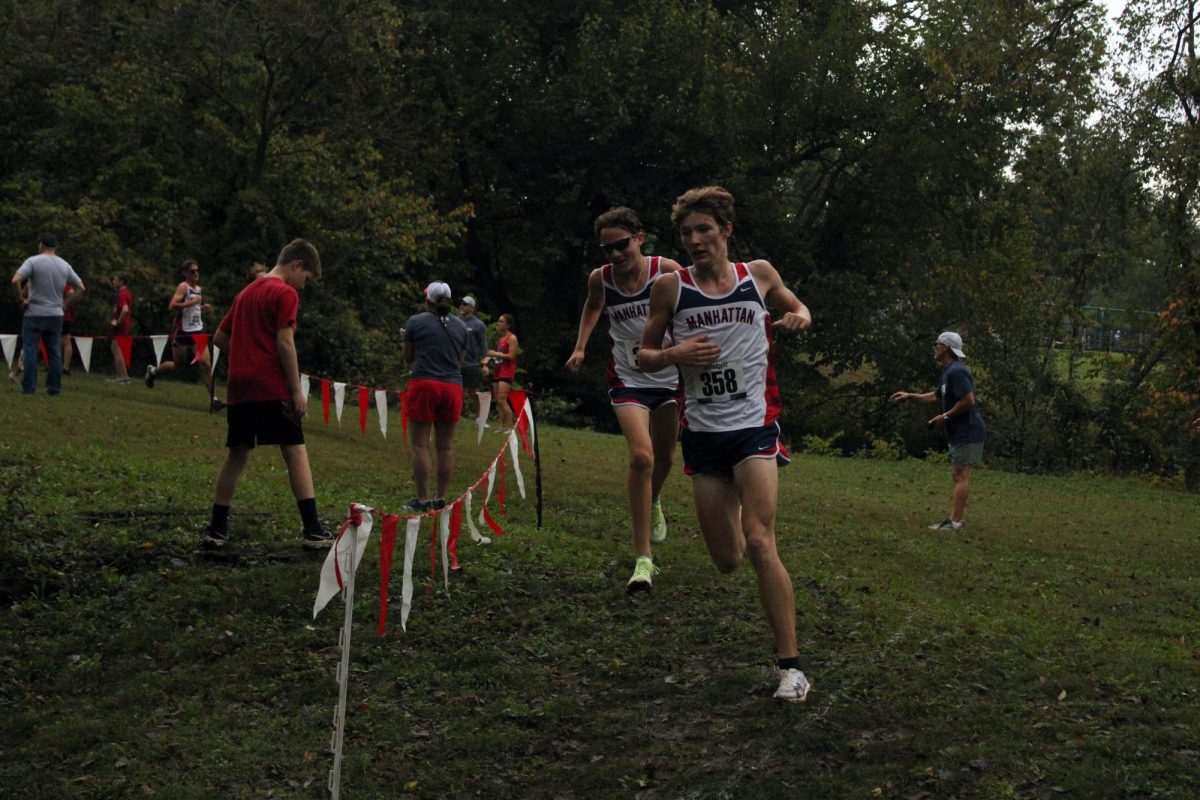 Go Manhattan! Jackson Weeler and Wilson Wesch rinning together. They both did well and lead Manhattan get 3rd Place. 