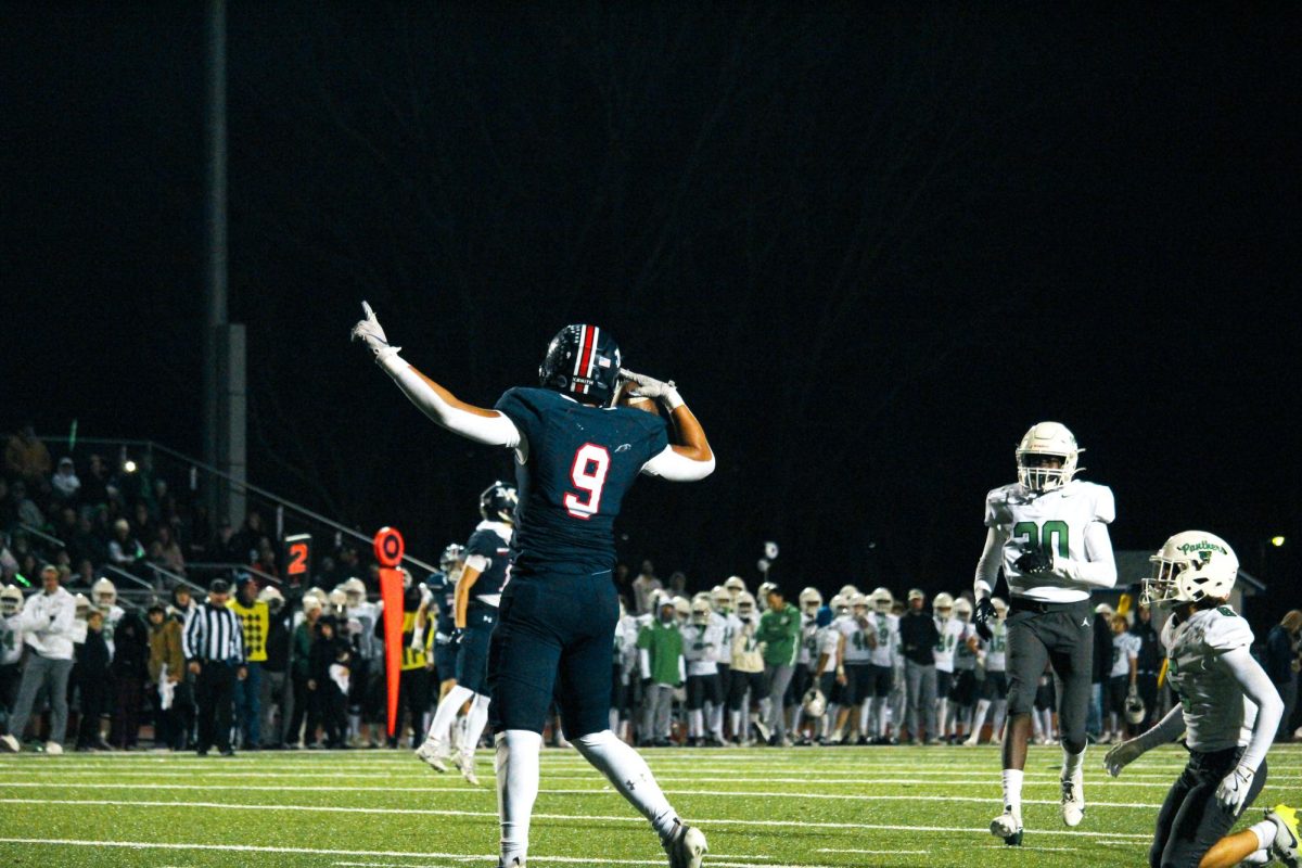 GOOD CATCH. Senior Evan Middleton after an amazing catch. Middleton Mossed a Derby defender. Friday, Nov. 21.