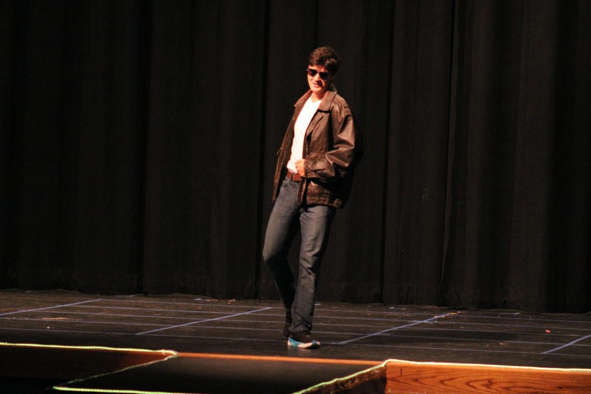 Oh yeah! Pateric Huser posing for the first red carpit. Patric Huser won Mr. MHS displaying his talents to the gueges potraying Tom Curse. 
